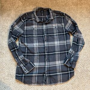 Vans Plaid Cotton Flannel Mens XL Black Gray White